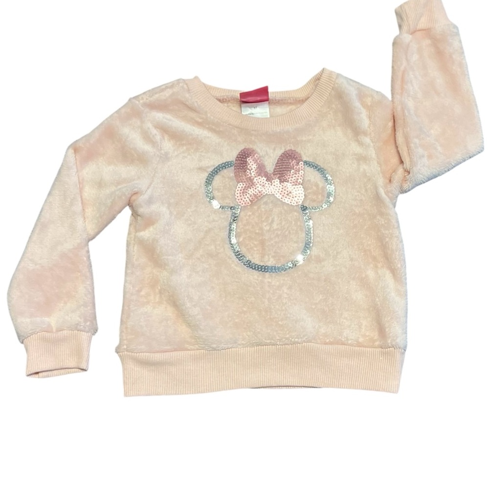 Disney Junior Minnie Fleece Sweatshirt Girls 3T Long Sleeve